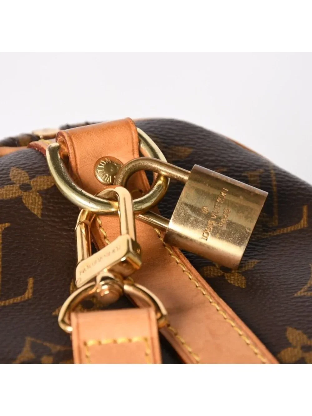 Louis Vuitton Speedy 25 Handbag Monogram Leather Brown Gold